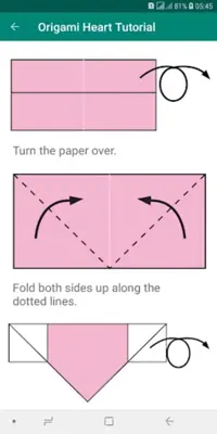 Origami Heart Tutorial android App screenshot 5